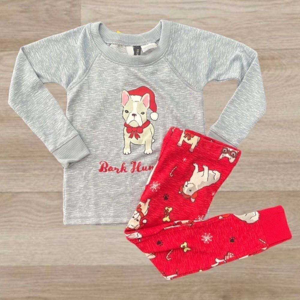 NWT Boy or Girl Toddler Christmas PJs French Bulldog 2T